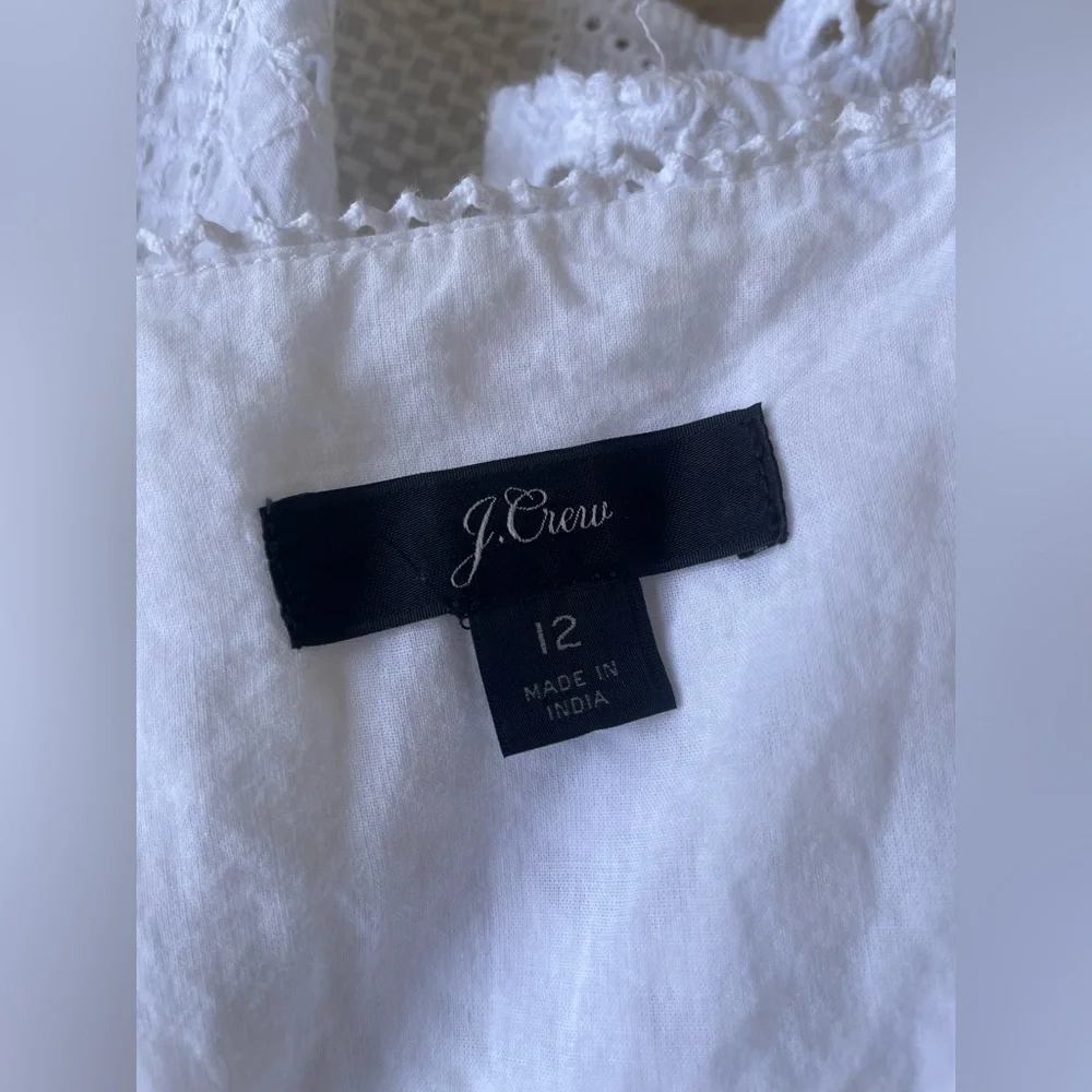 J. Crew White Eyelet Midi Dress